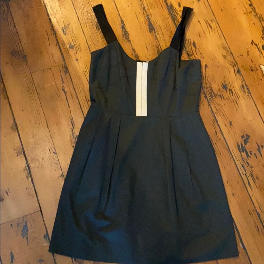 J Crew Black and White Cotton Cocktail Dress 0